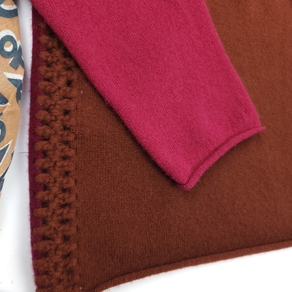 Johnny Was Cashmere Brown Red Sweater  Sz M - Picture 3 of 12